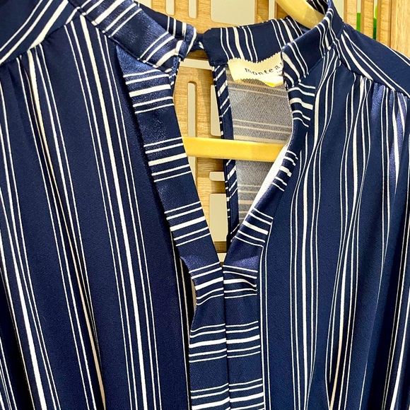 Navy Blue Striped Jumpsuit - Picture 2 of 8